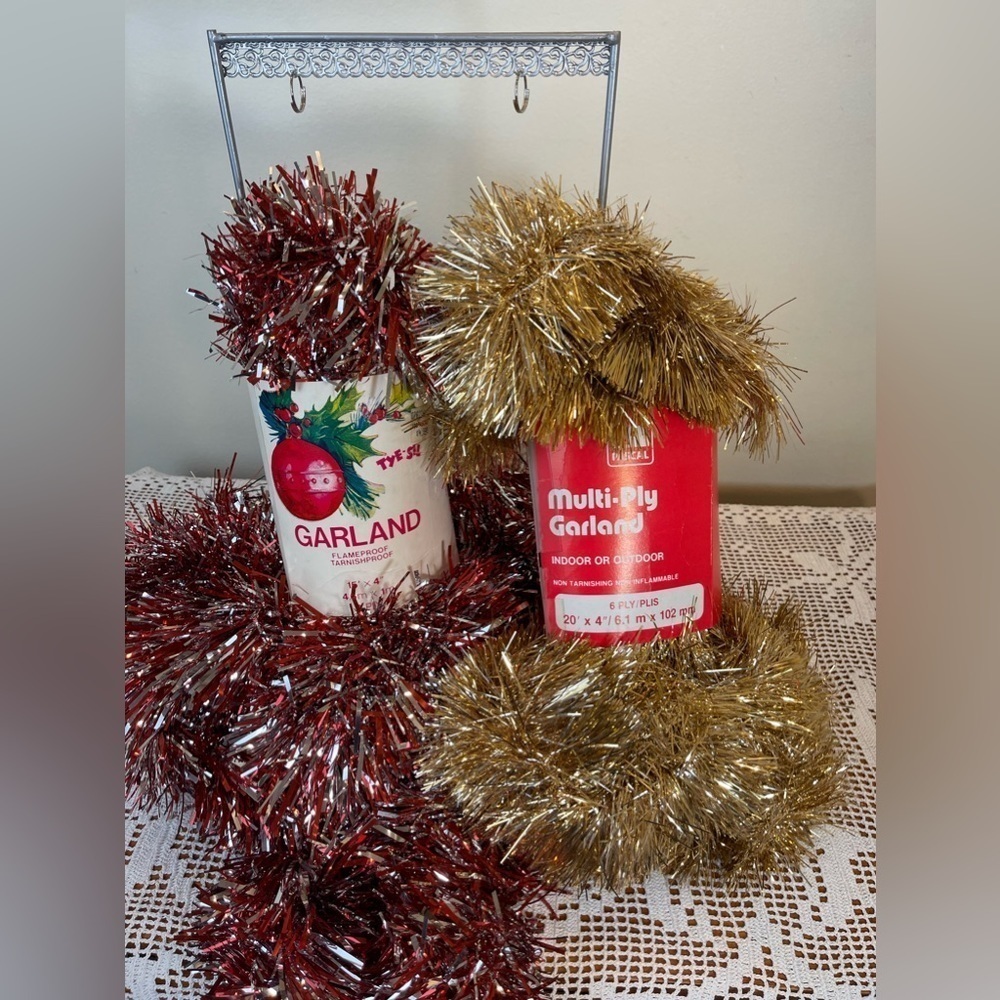 Set of two || vintage christmas tinsel garlands || Christmas garlands tinsel ||
